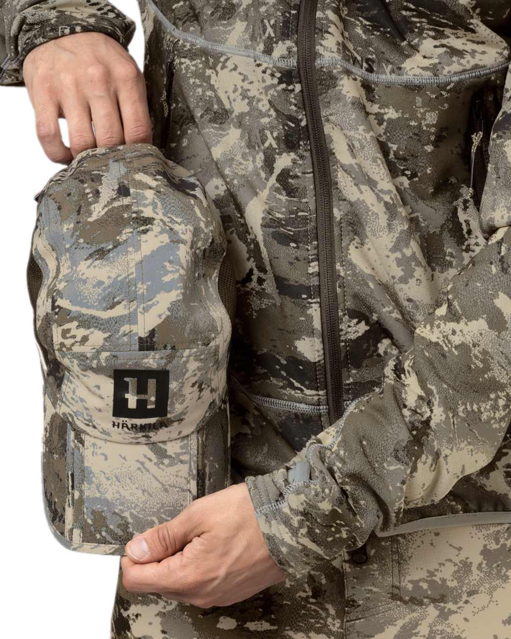 AXIS Mountain Coloured Harkila Mountain Hunter Expedition Foldable Cap on white background #colour_axis-mountain