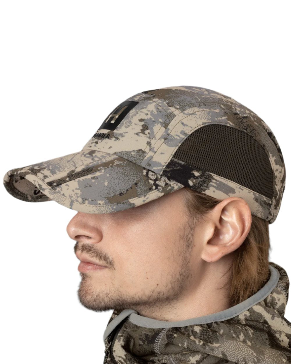 AXIS Mountain Coloured Harkila Mountain Hunter Expedition Foldable Cap on white background #colour_axis-mountain