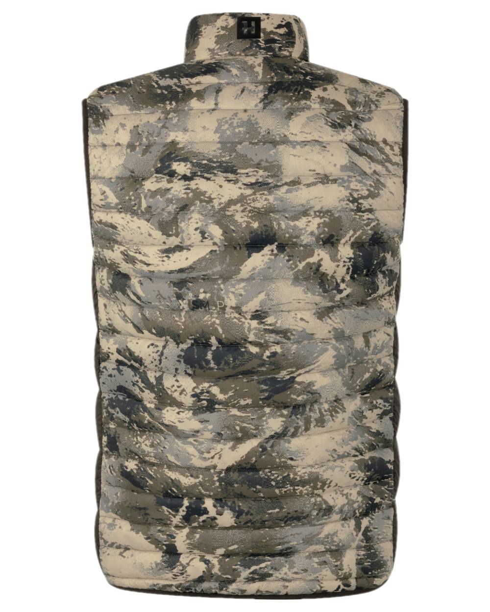 AXIS Mountain Shadow Brown Coloured Harkila Mountain Hunter Expedition Reversible Down Waistcoat on white background #colour_axis-mountain-shadow-brown