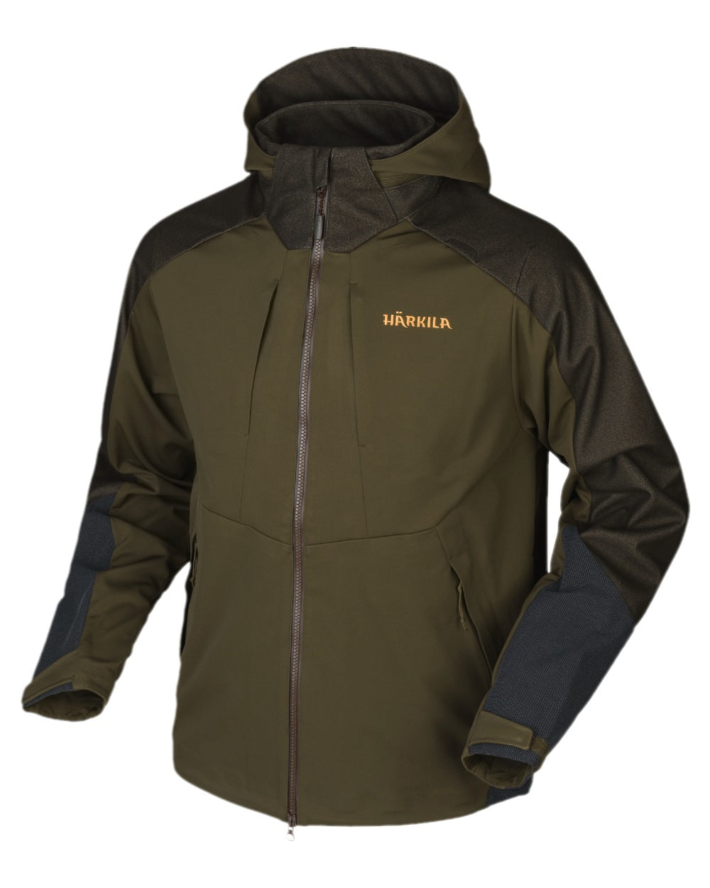 Willow Green Coloured Harkila Mountain Hunter Hybrid Jacket on white background #colour_willow-green