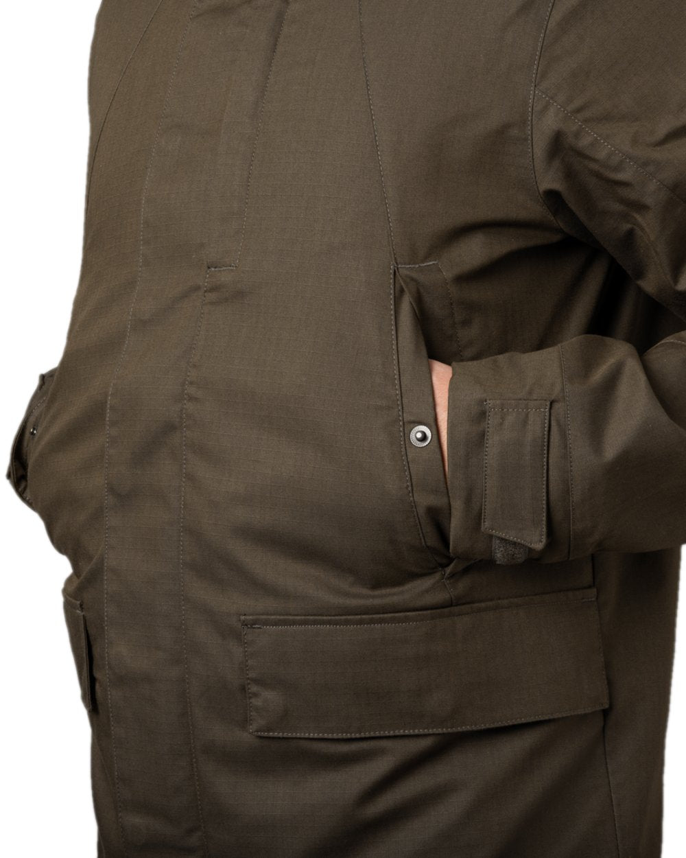 Willow Green Coloured Harkila Nordic Hunter HWS Jacket on white background #colour_willow-green