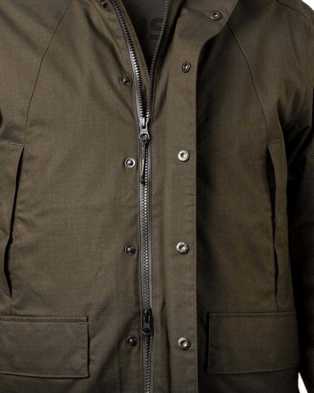 Willow Green Coloured Harkila Nordic Hunter HWS Jacket on white background #colour_willow-green