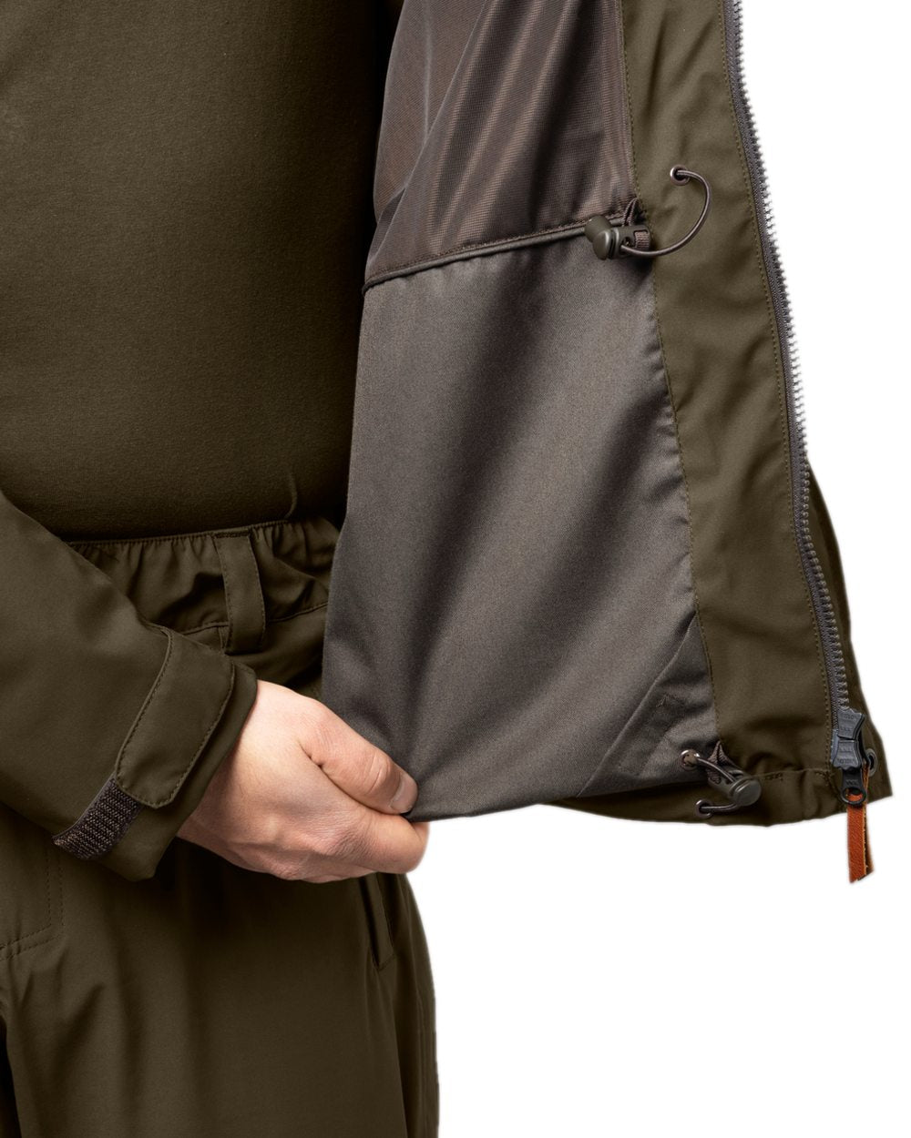 Willow Green Coloured Harkila Orton Tech HWS Jacket on white background #colour_willow-green