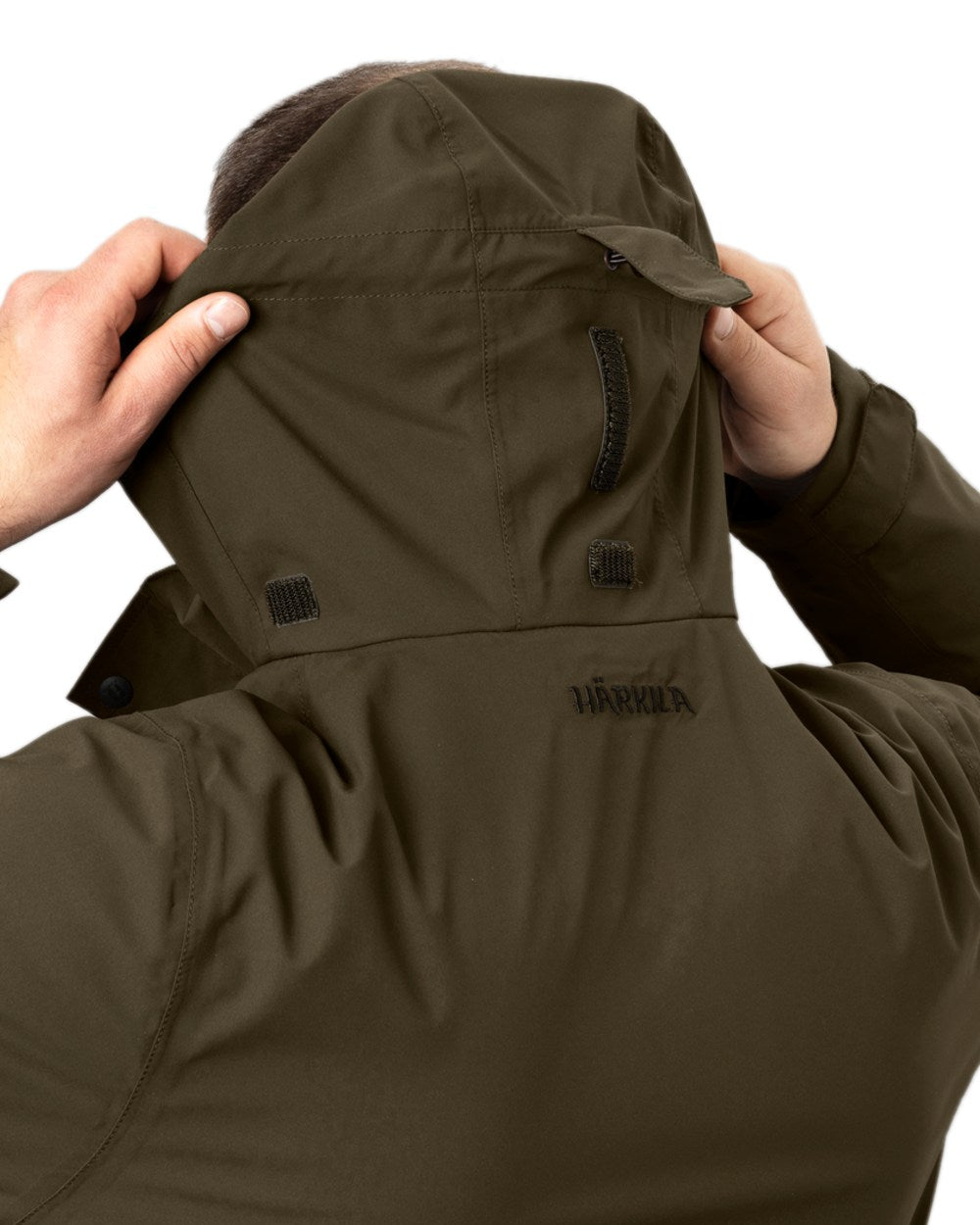 Willow Green Coloured Harkila Orton Tech HWS Jacket on white background #colour_willow-green