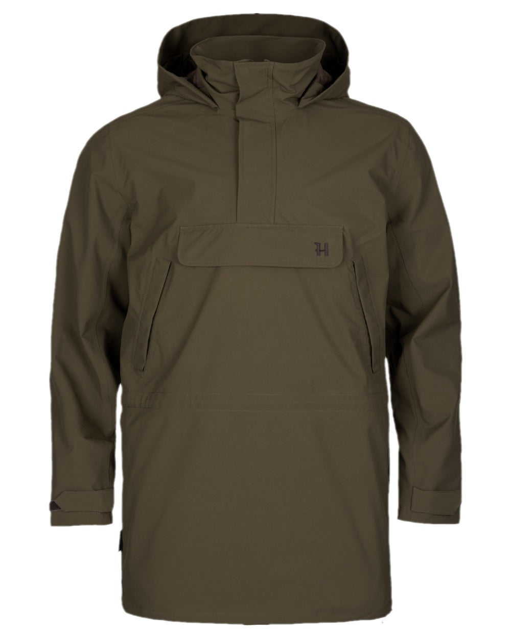 Willow Green Coloured Harkila Orton Tech HWS Packable Smock on white background #colour_willow-green