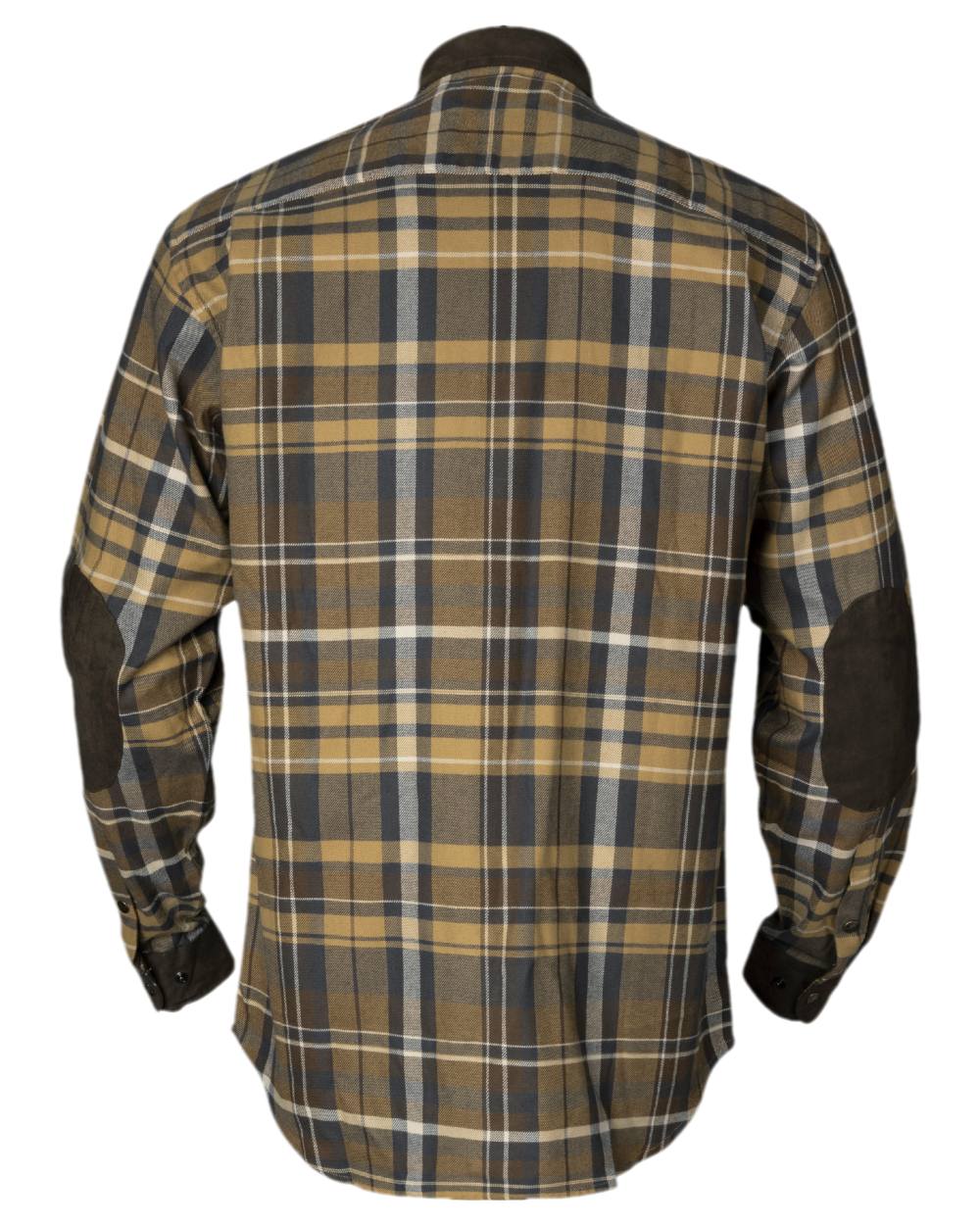 Antique Bronze Coloured Harkila Pajala Check Shirt on white background #colour_antique-bronze