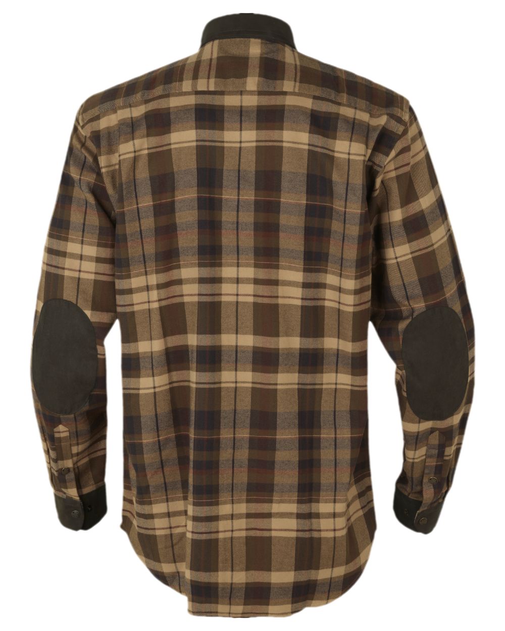 Beige Brown Coloured Harkila Pajala Check Shirt on white background #colour_beige-brown