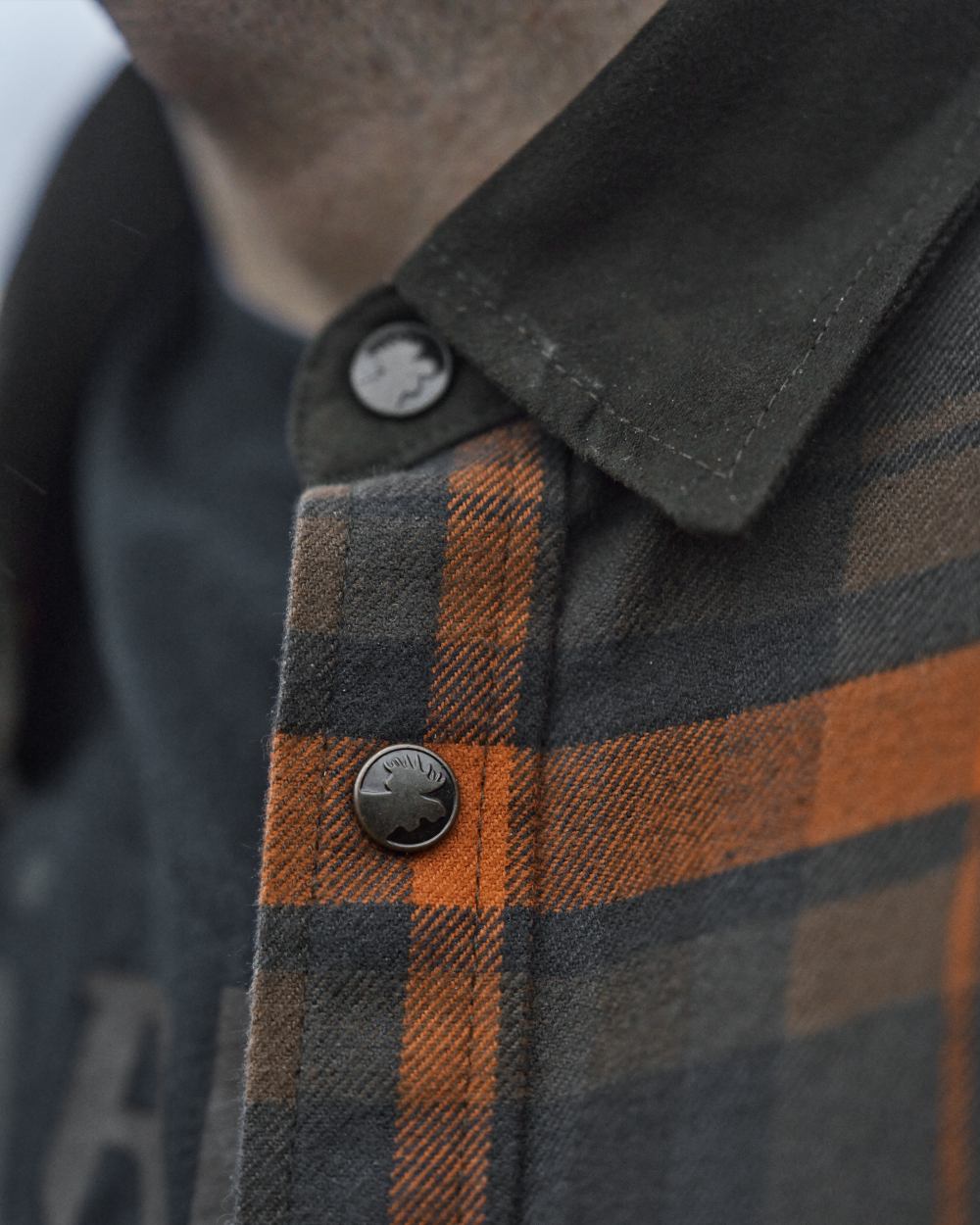 Bombay Brown Coloured Harkila Pajala Check Shirt on outdoor background #colour_bombay-brown