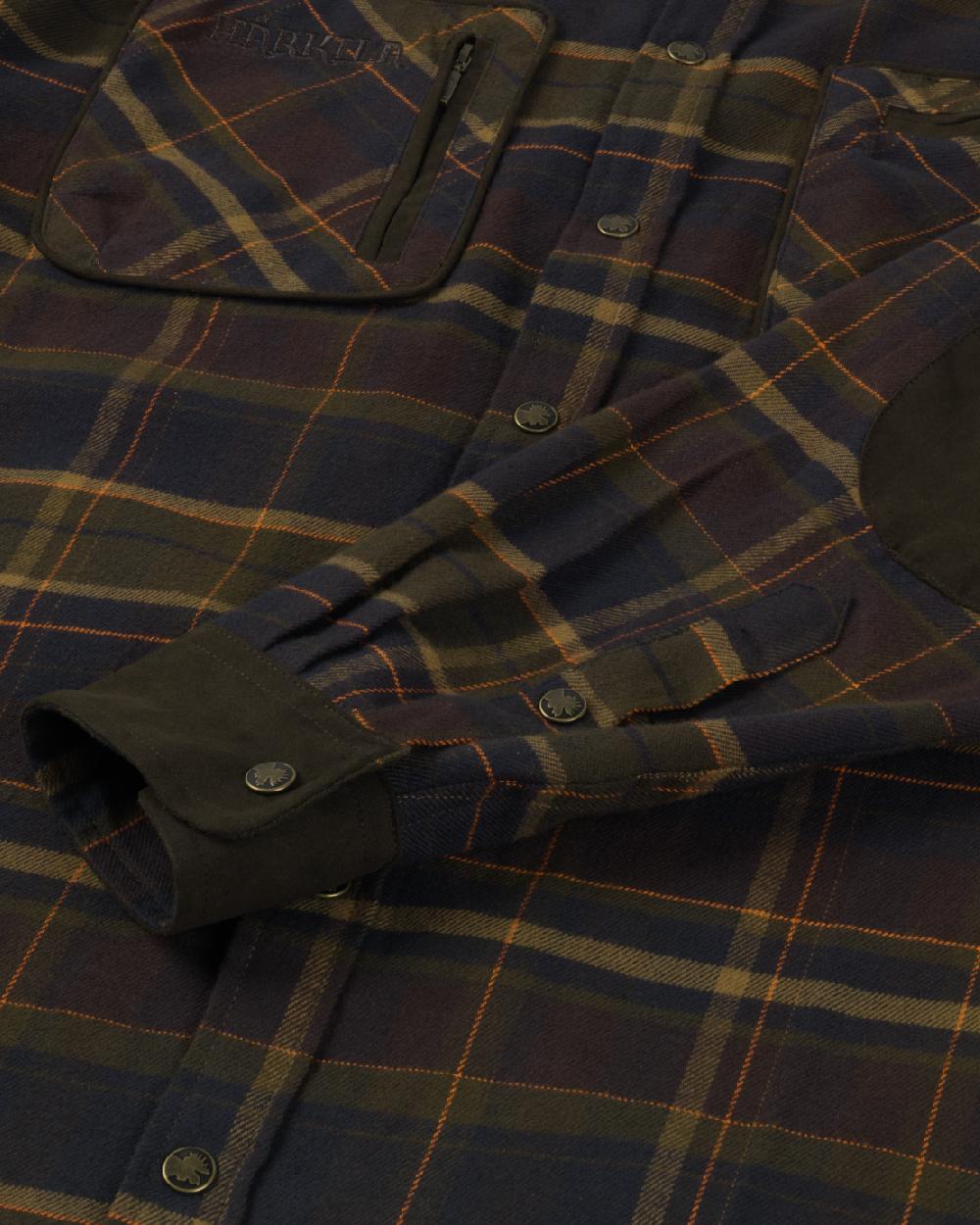 Mellow Brown Check Coloured Harkila Pajala Check Shirt on white background #colour_mellow-brown-check