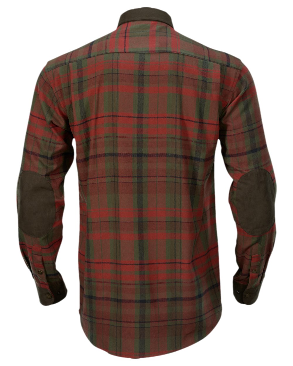Red Autumn Check Coloured Harkila Pajala Check Shirt on white background #colour_red-autumn-check