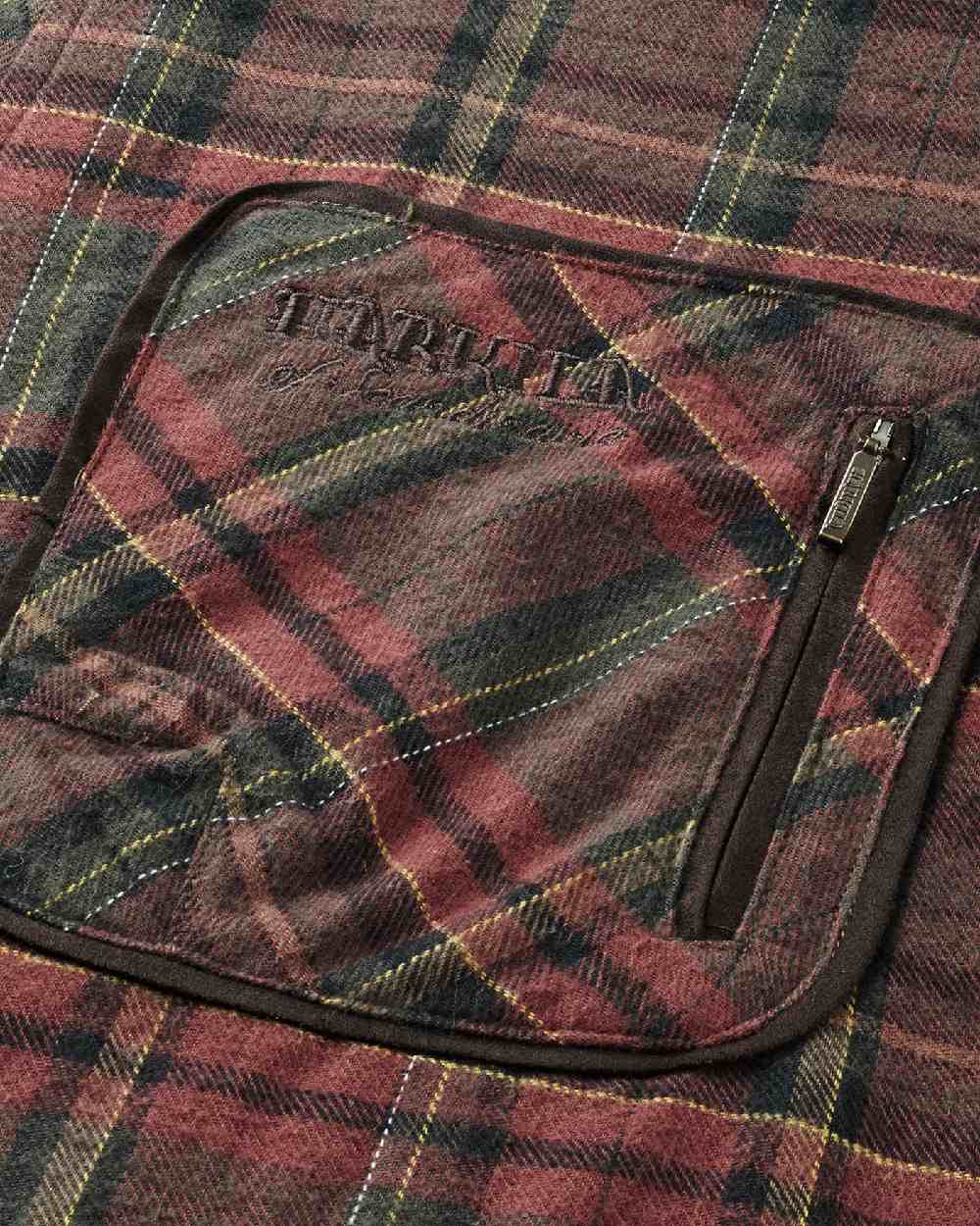 Red Check Coloured Harkila Pajala Check Shirt on white background #colour_red-check