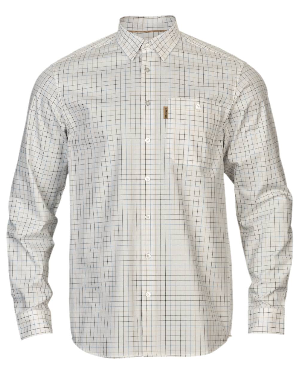 Naval Blue Coloured Harkila Portfield Long Sleeve Shirt on white background #colour_naval-blue