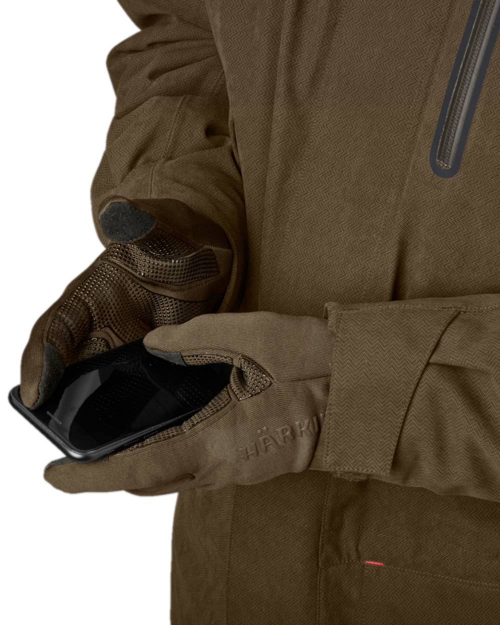Willow Green Coloured Harkila Power Stretch Gloves on white background #colour_willow-green