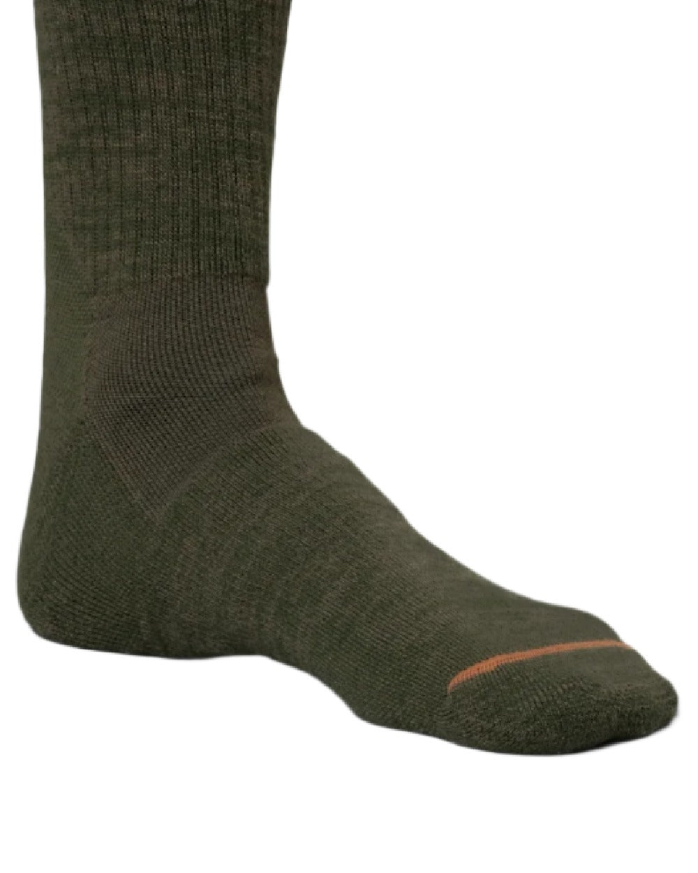 Green Shadow Brown Coloured Harkila Pro Hunter 2.0 Long Socks on white background #colour_green-shadow-brown