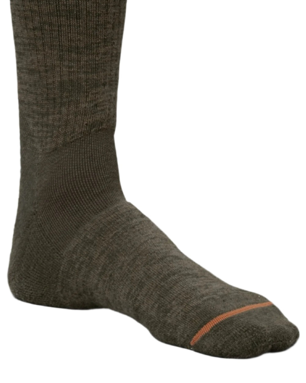 Willow Green Shadow Brown Coloured Harkila Pro Hunter 2.0 Short Sock on white background #colour_willow-green-shadow-brown