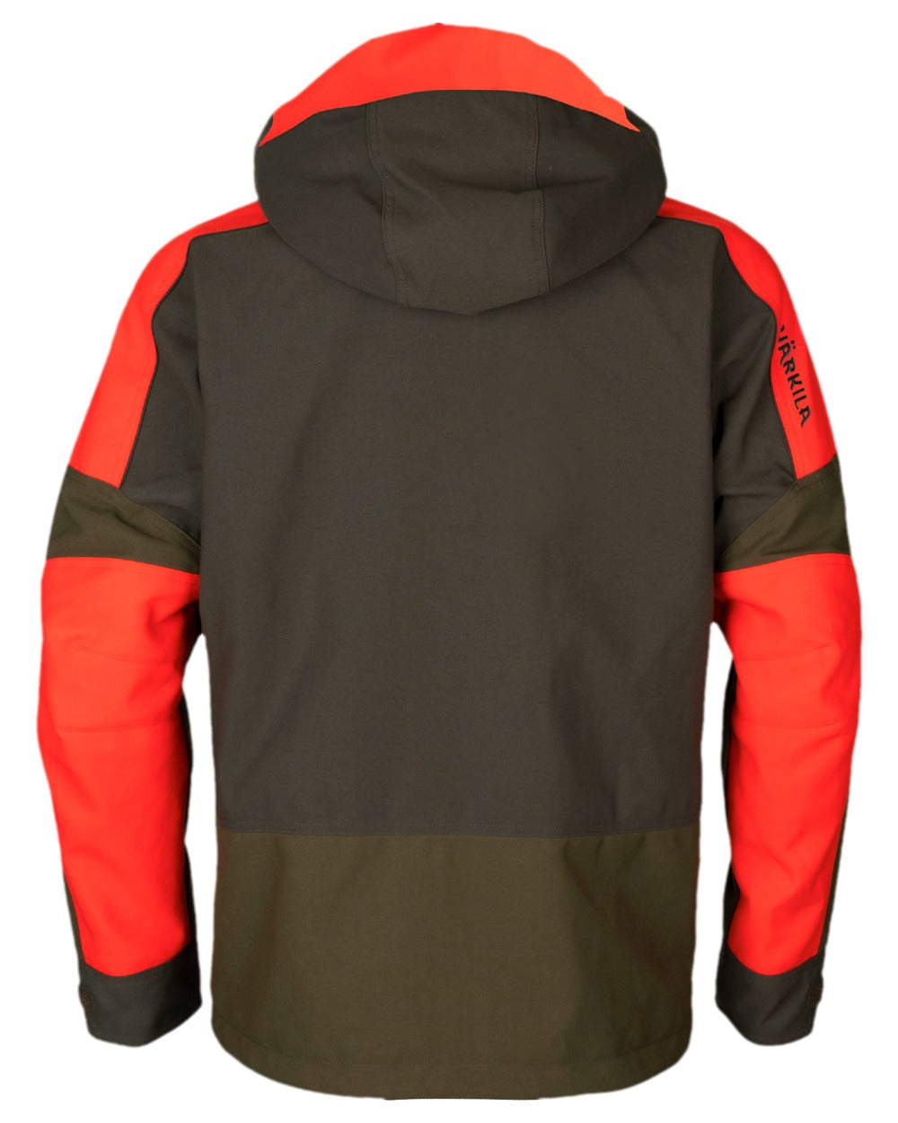 Willow Green Orange Coloured Harkila Pro Hunter Dog Keeper GTX Jacket on white background #colour_willow-green-orange