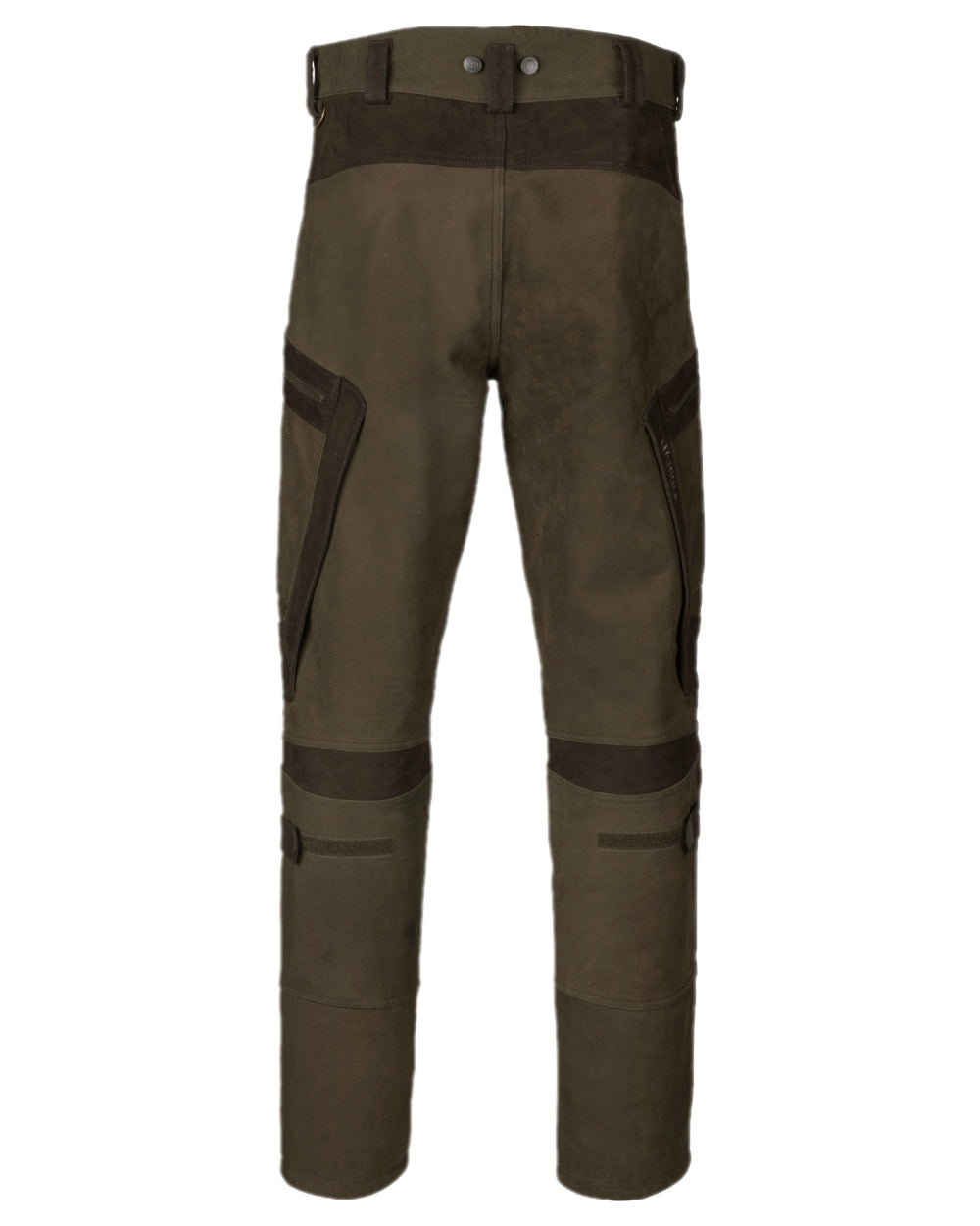 Willow Green Coloured Harkila Pro Hunter Leather Trousers on white background #colour_willow-green