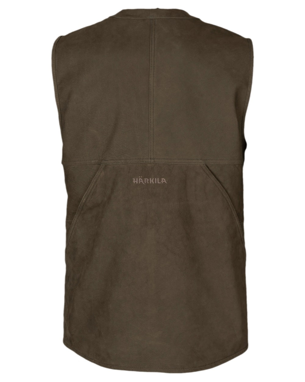 Willow Green Coloured Harkila Pro Hunter Leather Waistcoat on white background #colour_willow-green