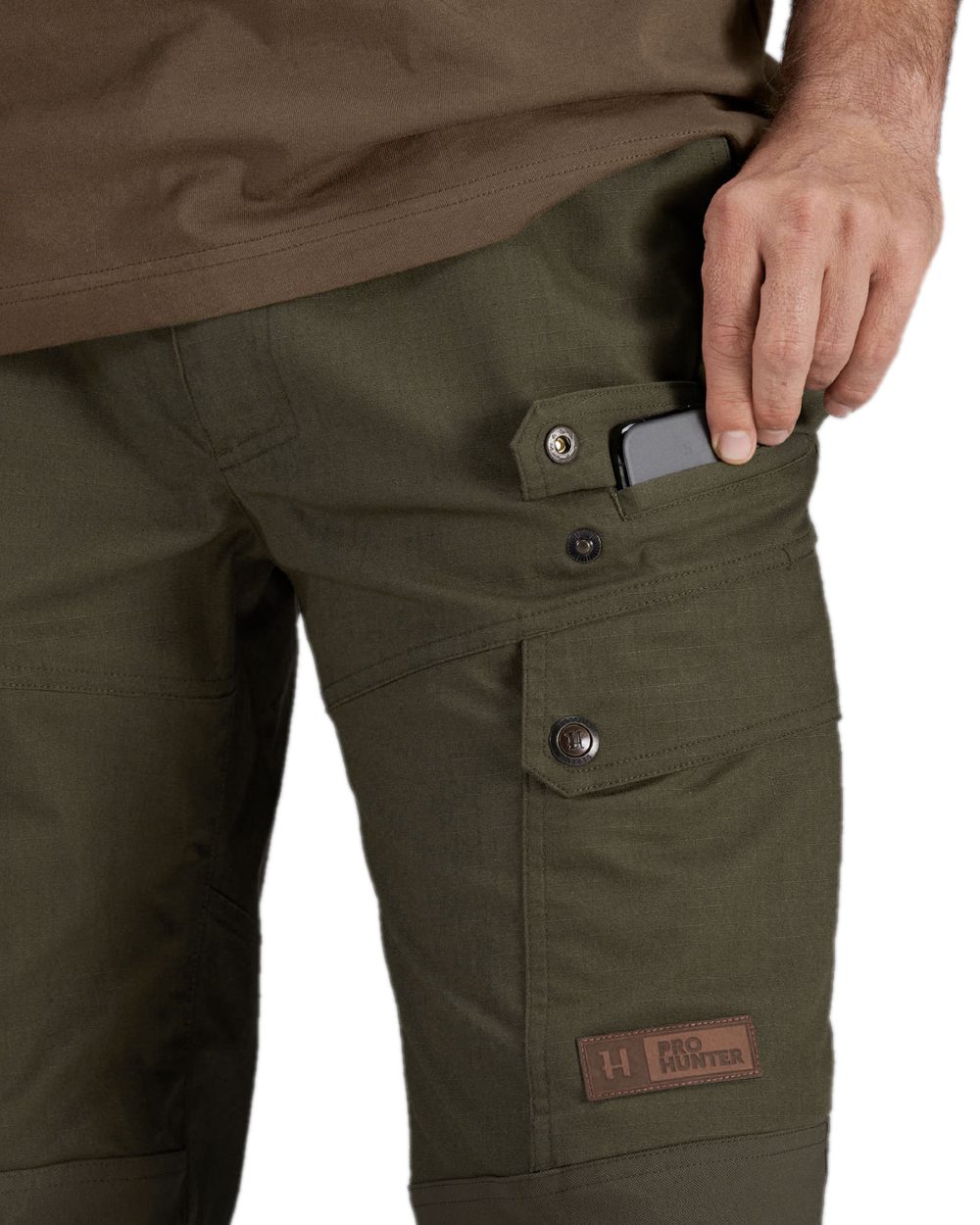 Light Willow Green Coloured Harkila Pro Hunter Light Trousers on white background #colour_light-willow-green
