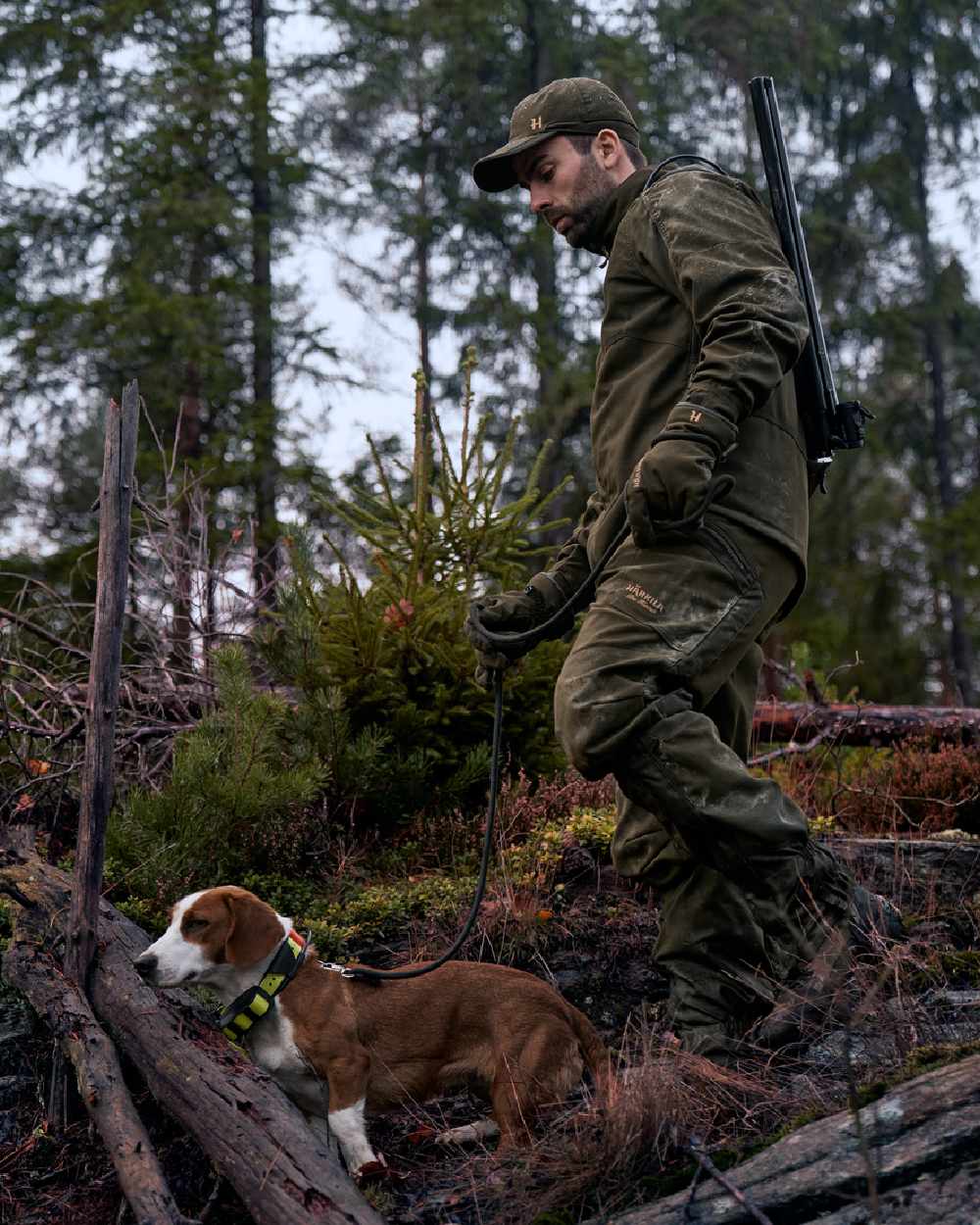 Willow Green Coloured Harkila Pro Hunter Move 2.0 GTX Jacket on outdoor background #colour_willow-green