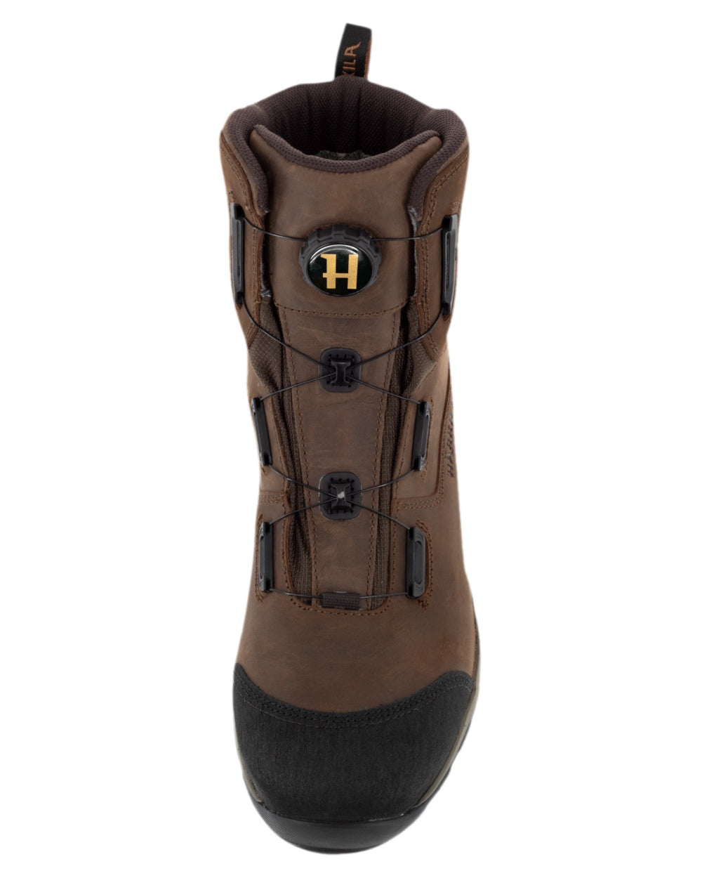 Dark Brown Coloured Harkila Reidmar Mid 2.0 GTX Leather Boots on white background #colour_dark-brown