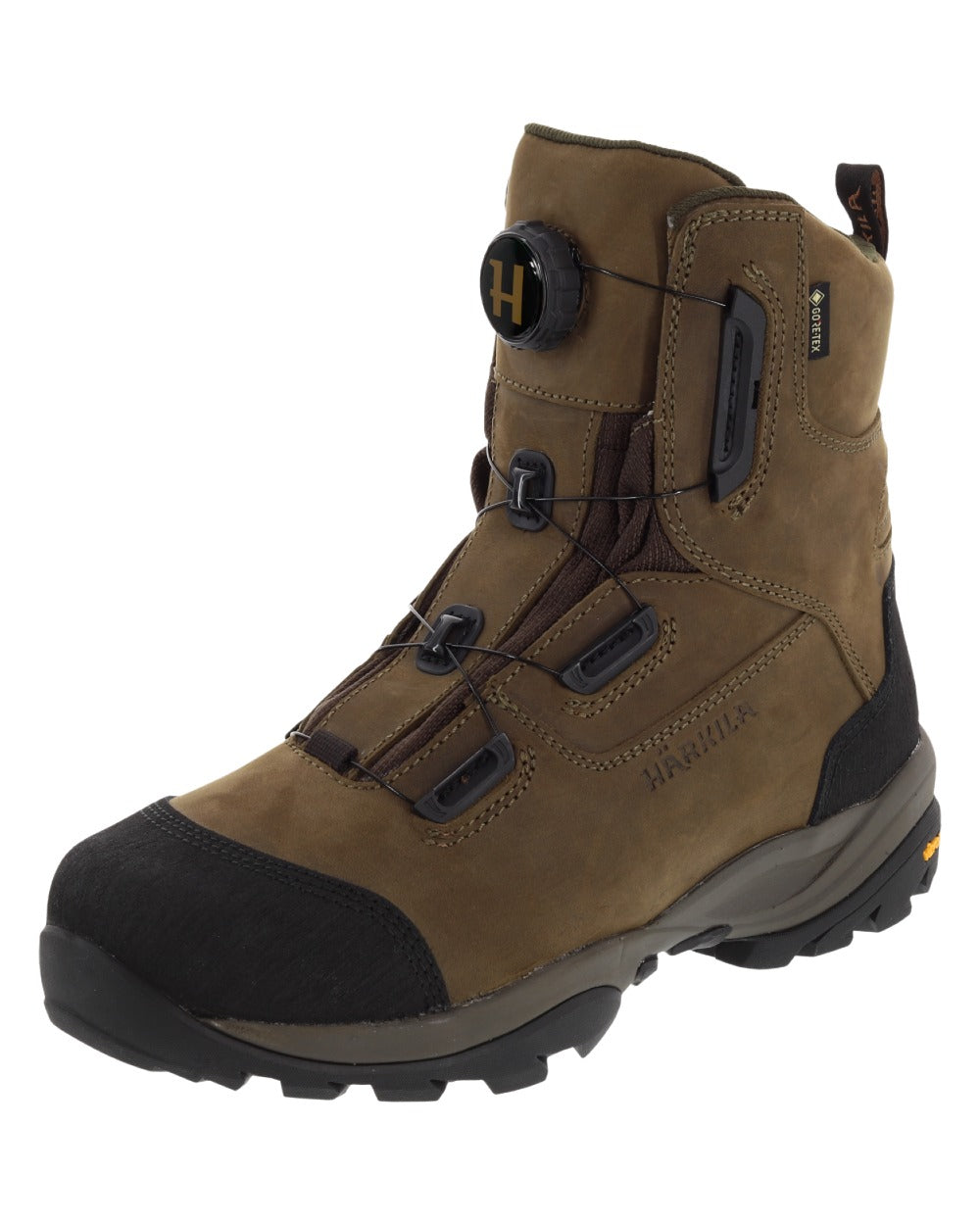 Willow Green Coloured Harkila Reidmar Mid 2.0 GTX Leather Boots on white background #colour_willow-green