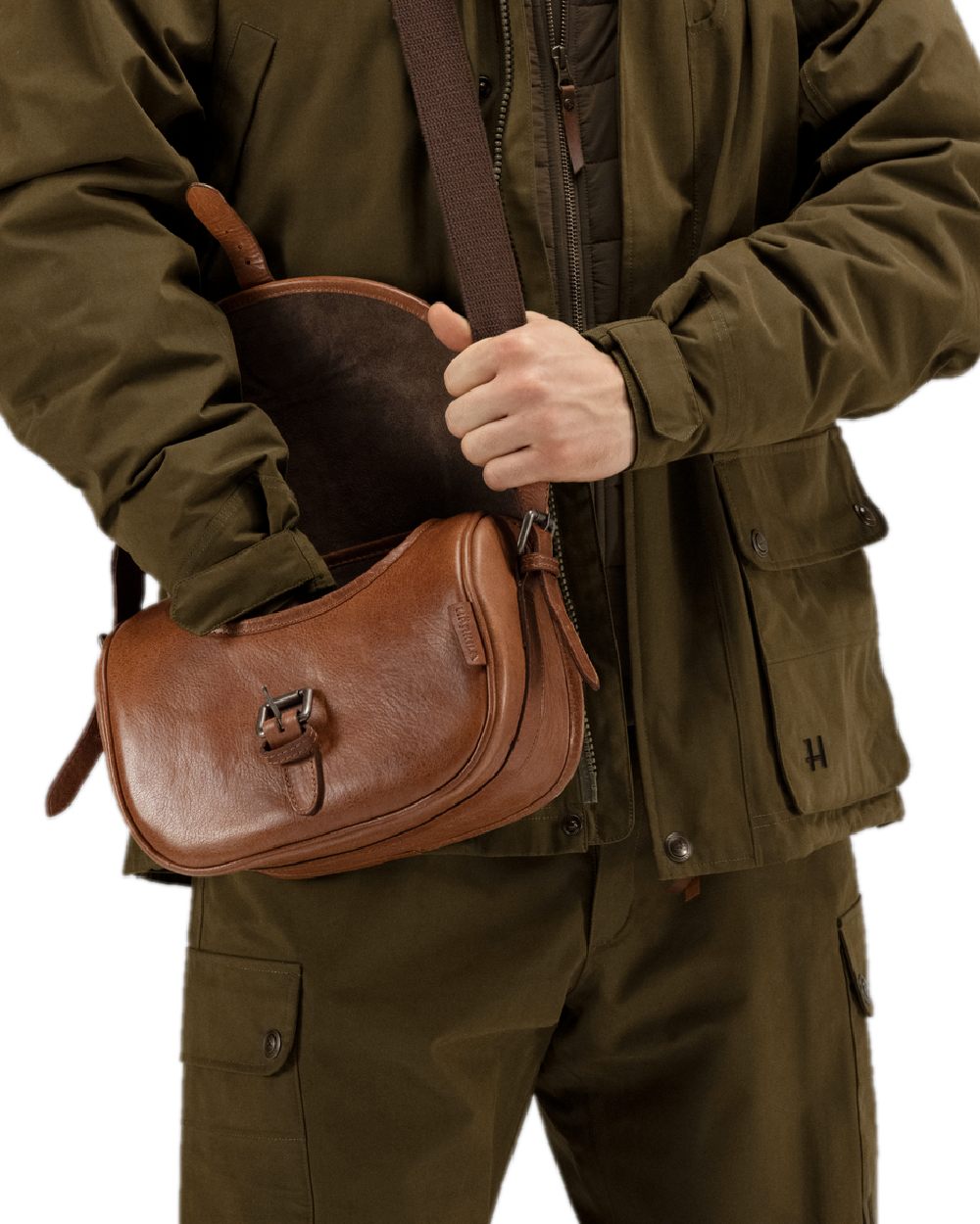 Cognac Coloured Harkila Retrieve Cartridge Bag 125 Cartridges on white background #colour_cognac