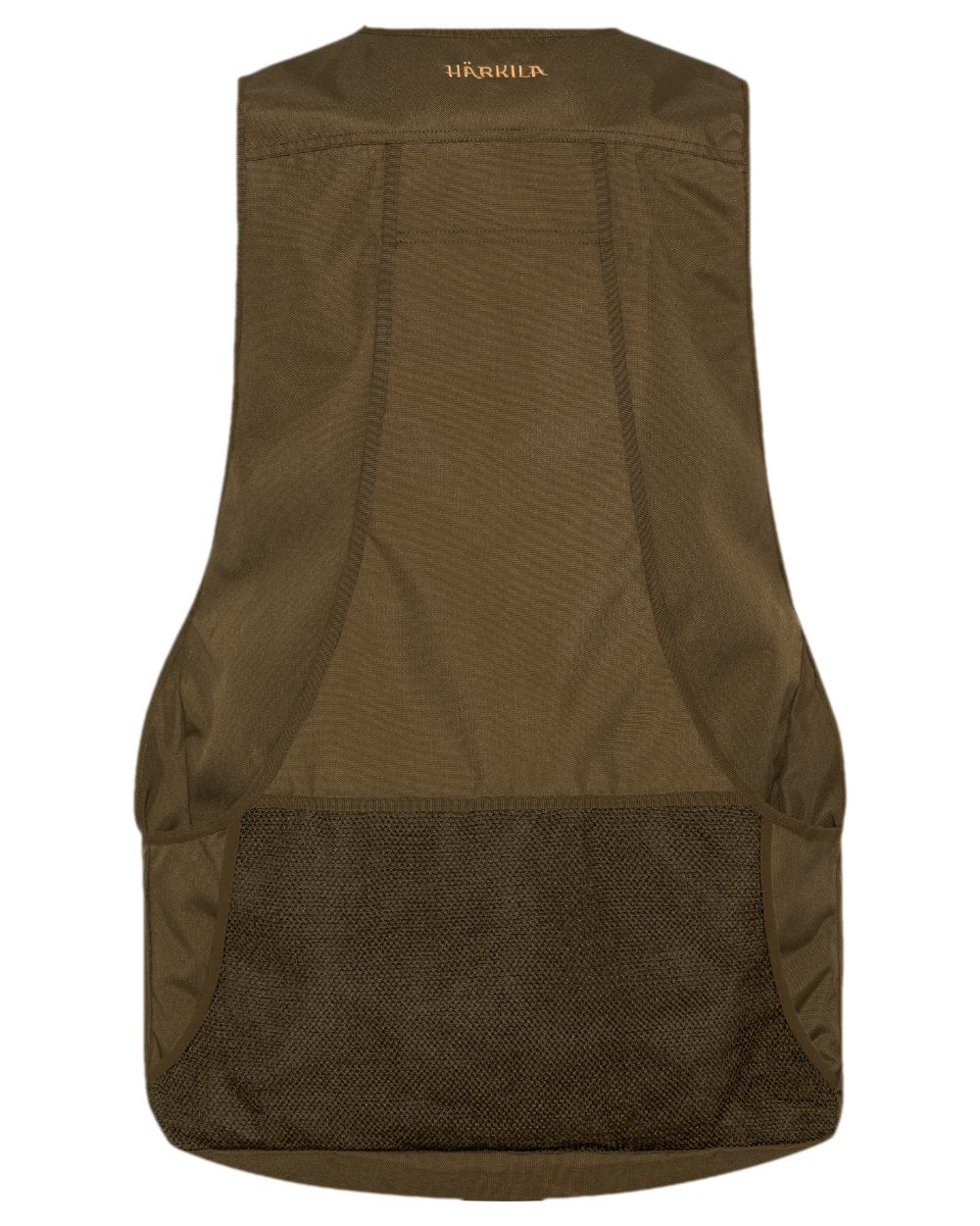 Warm Olive Coloured Harkila Retrieve Dummy Waistcoat on white background #colour_warm-olive