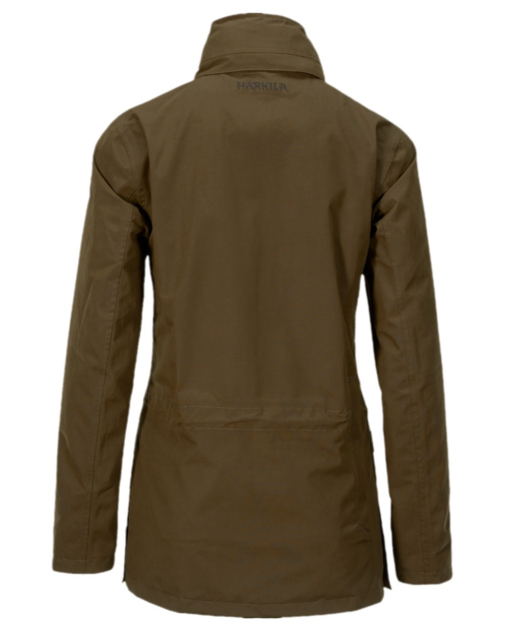 Warm Olive Coloured Harkila Retrieve Lady Jacket on white background #colour_warm-olive