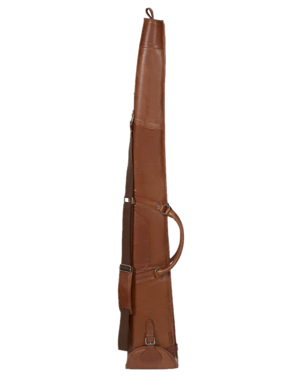 Cognac Coloured Harkila Retrieve Leather Shotgun Slip on white background #colour_cognac