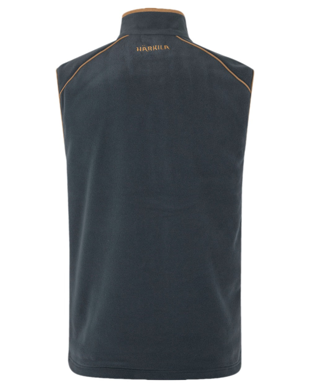 Dark Navy Coloured Harkila Sandhem 200 Fleece Waistcoat on white background #colour_dark-navy