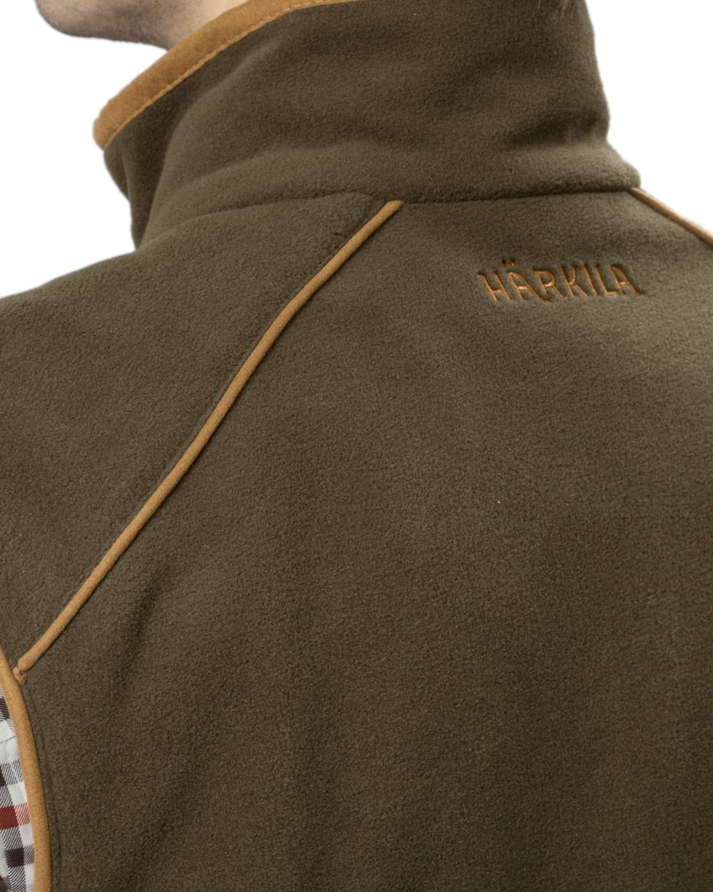 Willow Green Coloured Harkila Sandhem 200 Fleece Waistcoat on white background #colour_willow-green