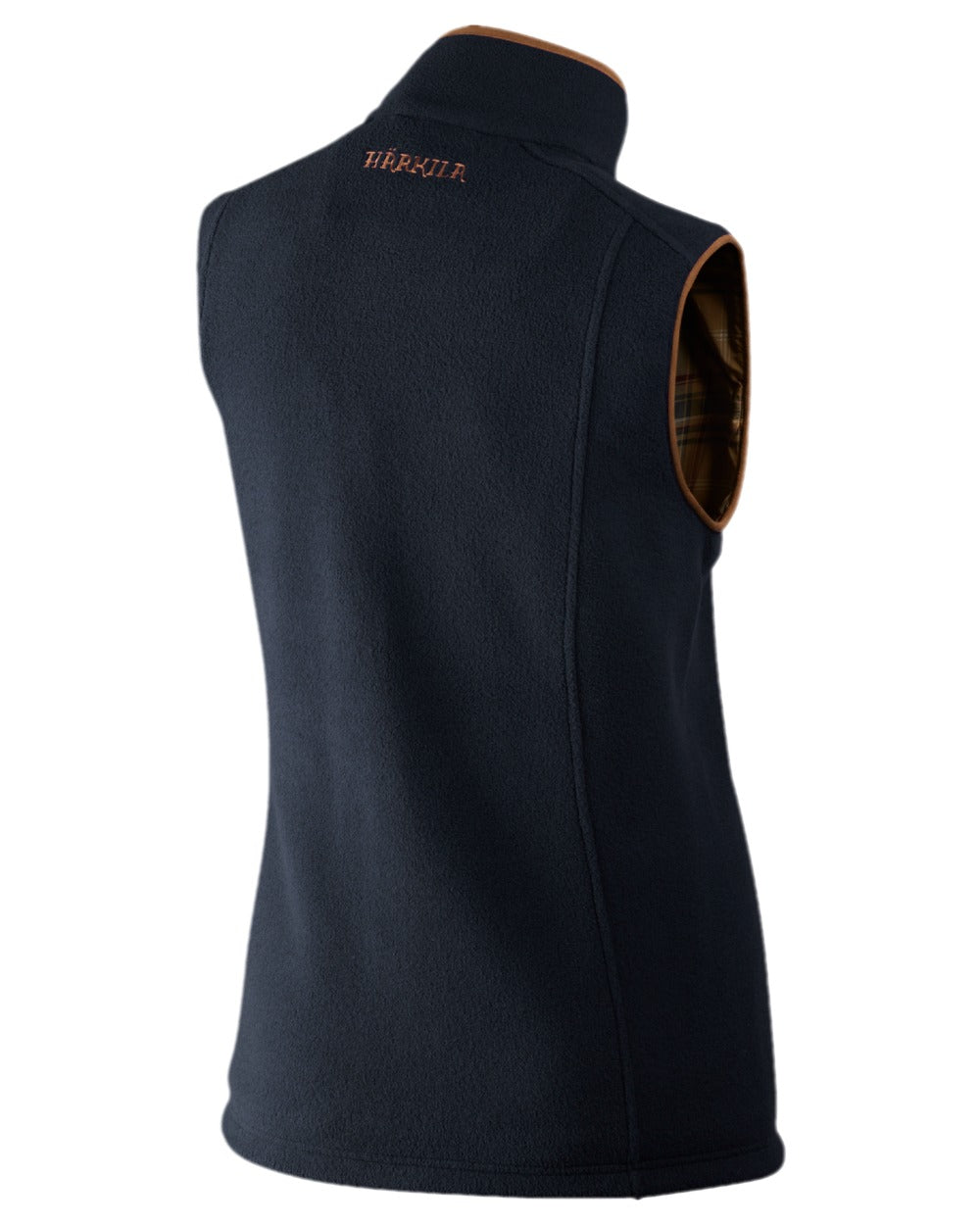 Dark Navy Melange Coloured Harkila Sandhem Lady Fleece Waistcoat on white background #colour_dark-navy-melange