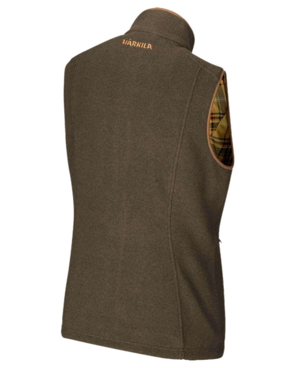 Willow Green Melange Coloured Harkila Sandhem Lady Fleece Waistcoat on white background #colour_willow-green-melange