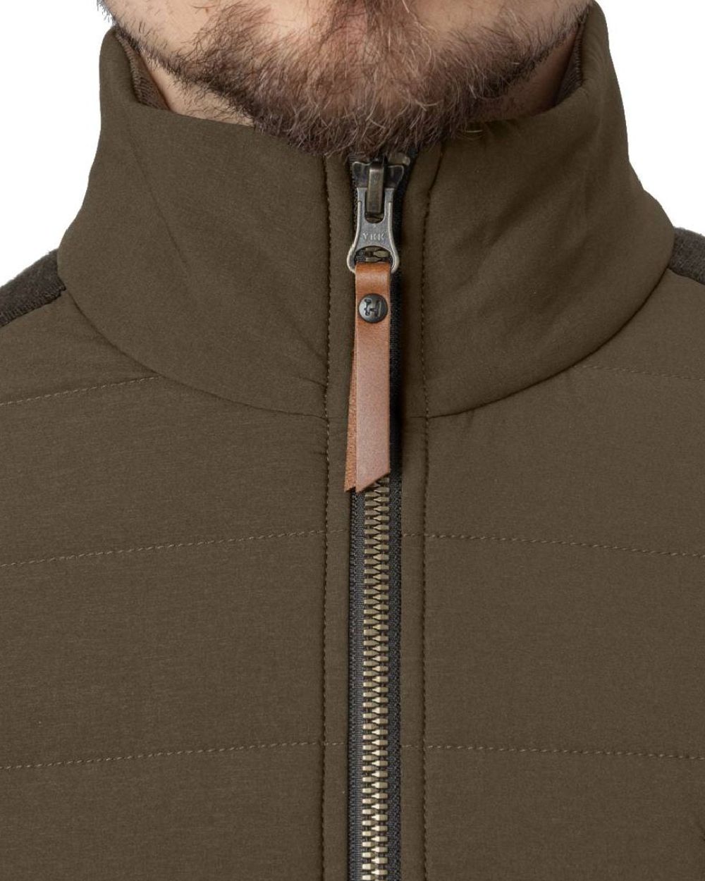 Willow Green Coloured Harkila Sandhem Pro Insulated Cardigan on white background #colour_willow-green