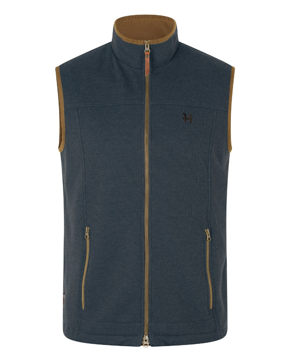 Dark Navy Coloured Harkila Sandhem Pro Waistcoat on White background #colour_dark-navy