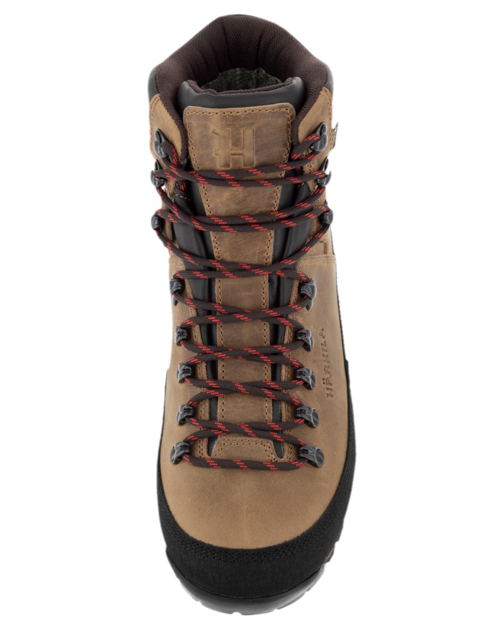 Mid Brown Coloured Harkila Saxnas GTX Boots on white background #colour_mid-brown