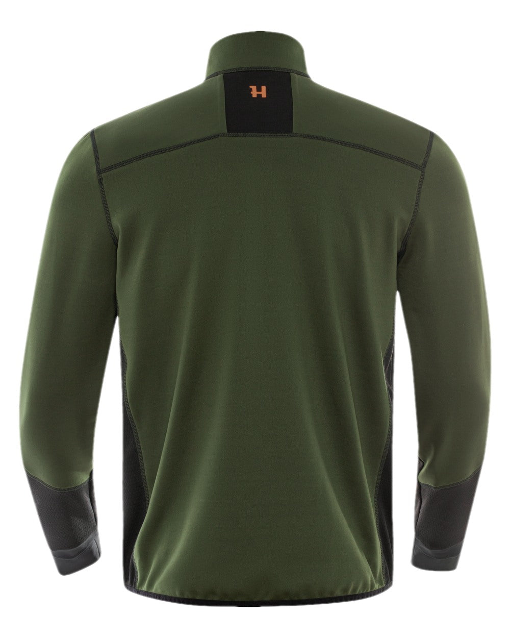 Duffel Green Black Coloured Harkila Scandinavian Fleece Jacket on white background #colour_duffel-green-black