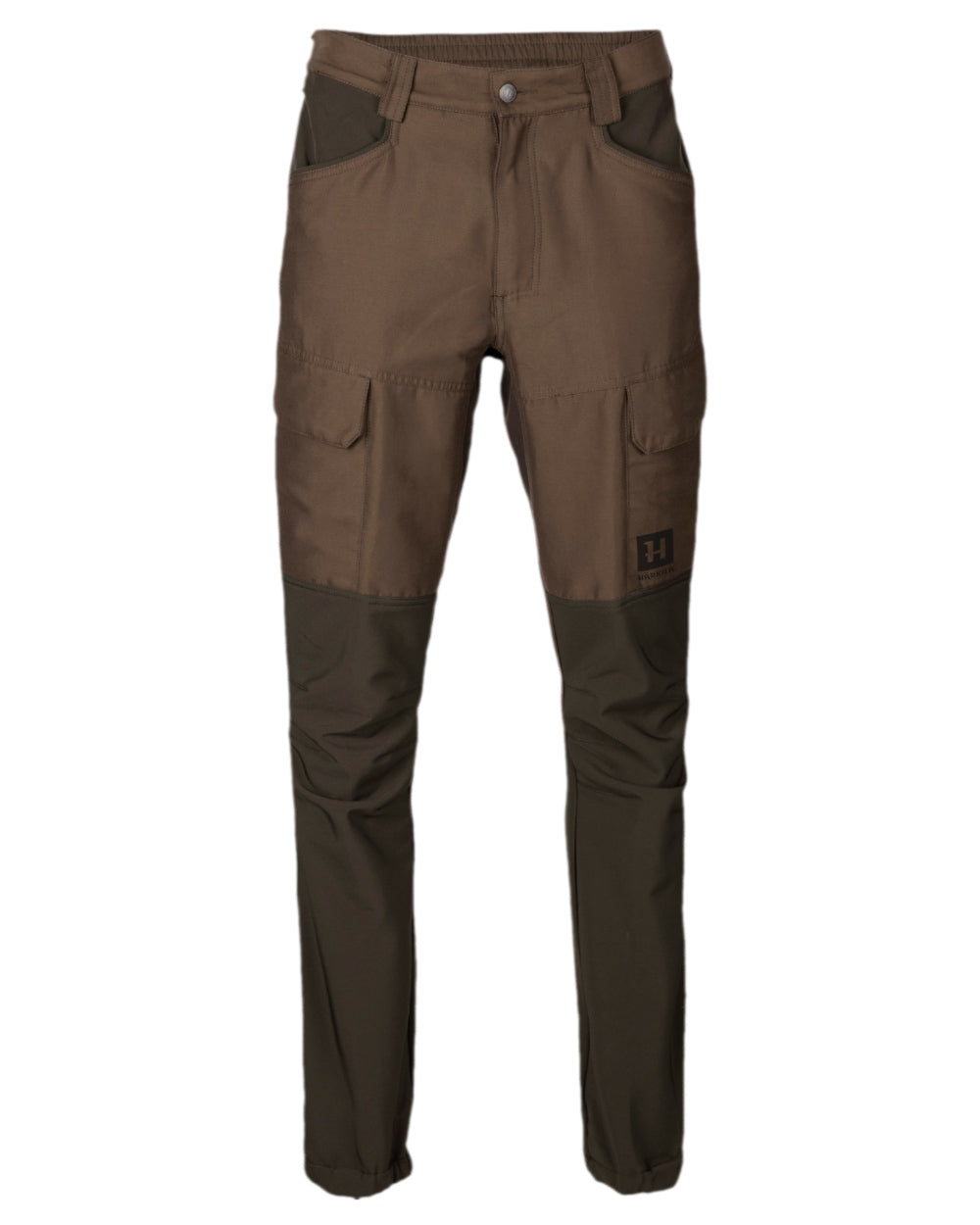Slate Brown Shadow Brown Coloured Harkila Scandinavian Trousers on white background #colour_slate-brown-shadow-brown