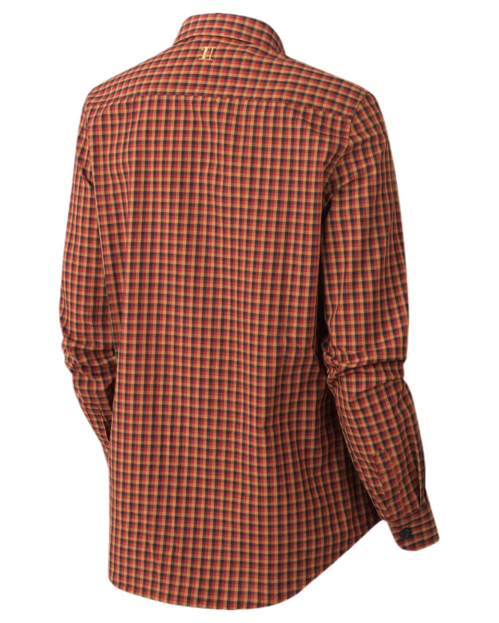 Red Black Check Coloured Harkila Selja Lady Long Sleeved Shirt on white background #colour_red-black-check