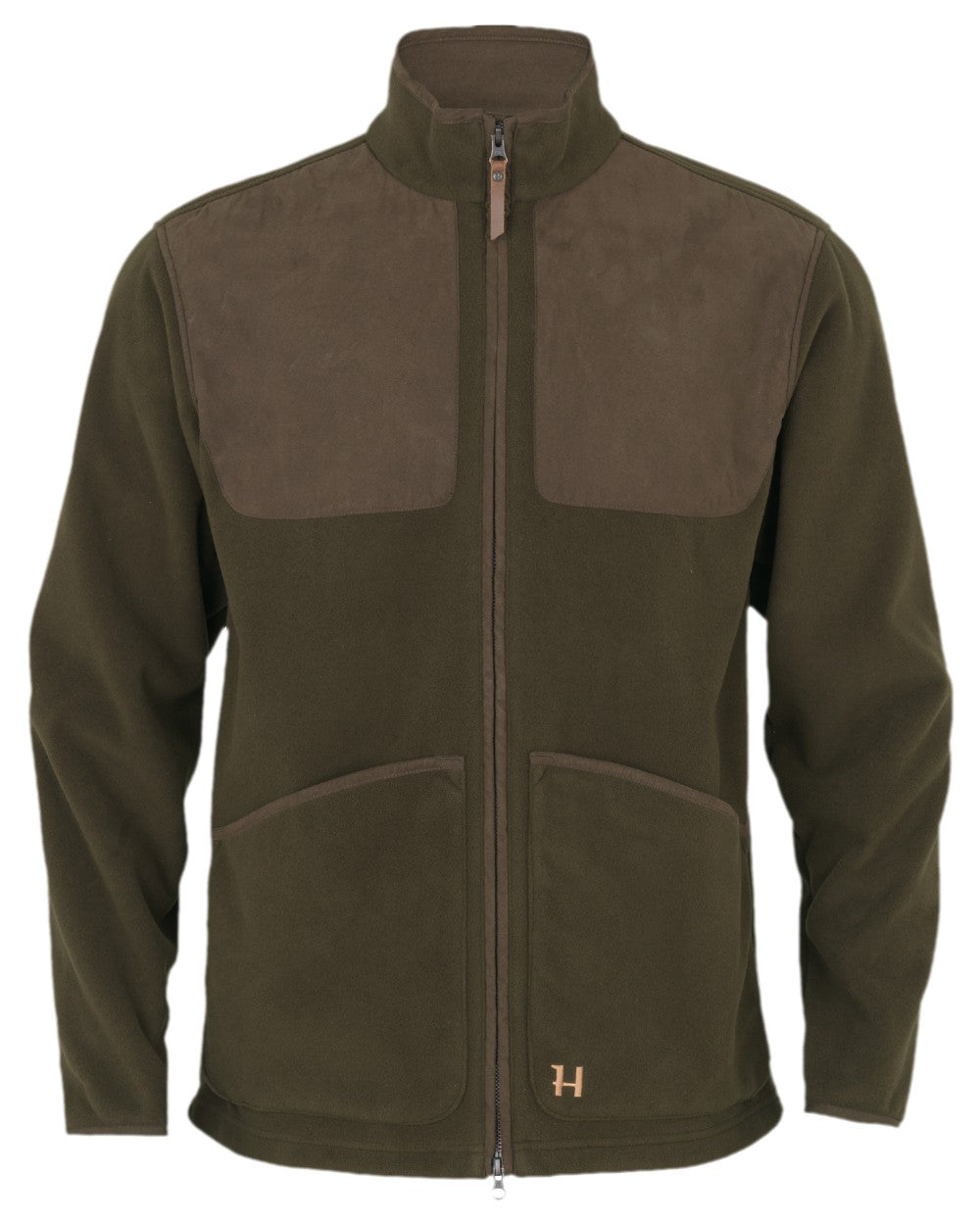 Willow Green Coloured Harkila Stornoway Active Shooting HSP Jacket on white background #colour_willow-green