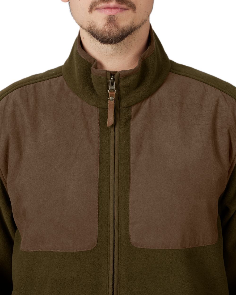 Willow Green Coloured Harkila Stornoway Active Shooting HSP Jacket on white background #colour_willow-green