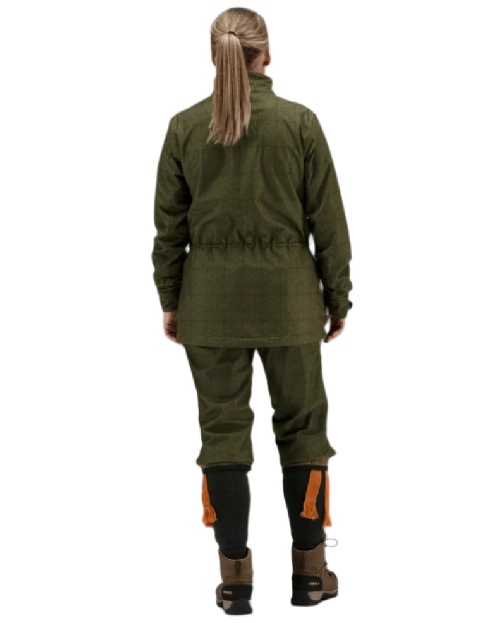 Willow Green Coloured Harkila Stornoway Shooting Lady Jacket on white background #colour_willow-green