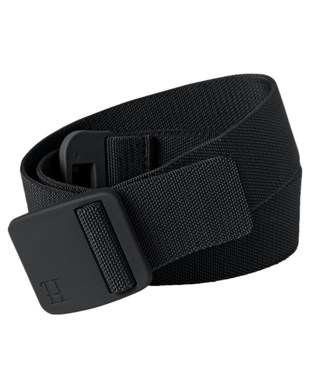 Black Coloured Harkila Tech Belt on white background #colour_black