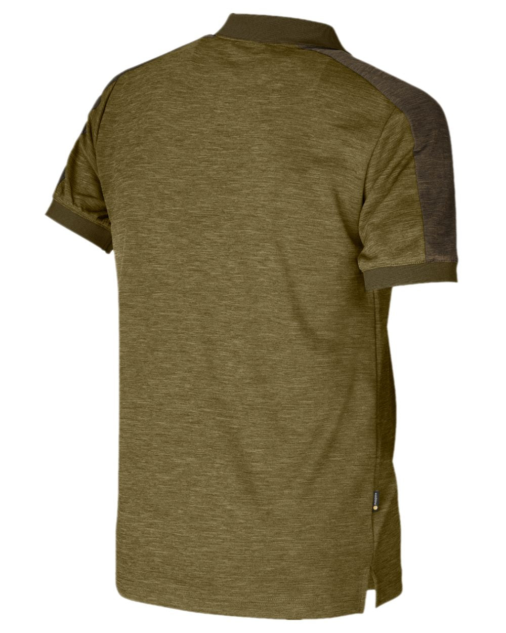 Dark Olive Willow Green Coloured Harkila Tech Polo Shirt on white background #colour_dark-olive-willow-green