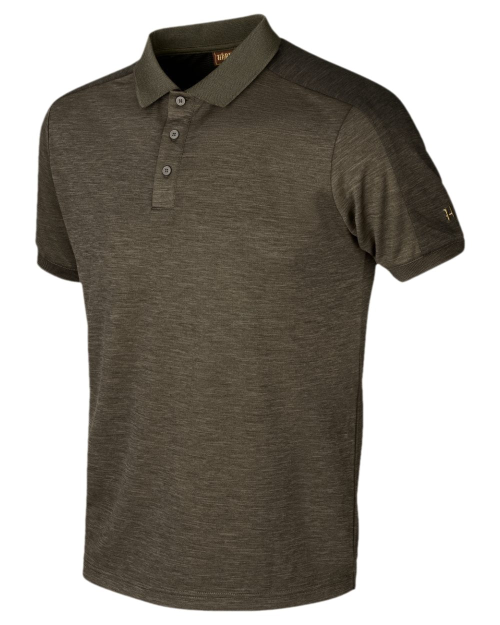Willow Green Coloured Harkila Tech Polo Shirt on white background #colour_willow-green