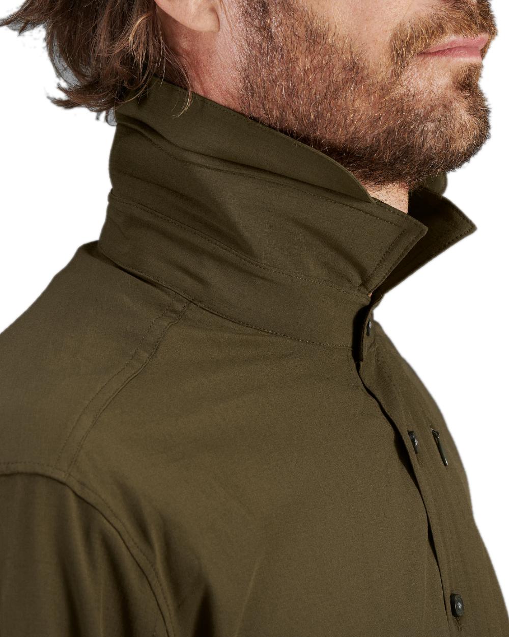 Willow Green Coloured Harkila Trail L/S Shirt on white background #colour_willow-green