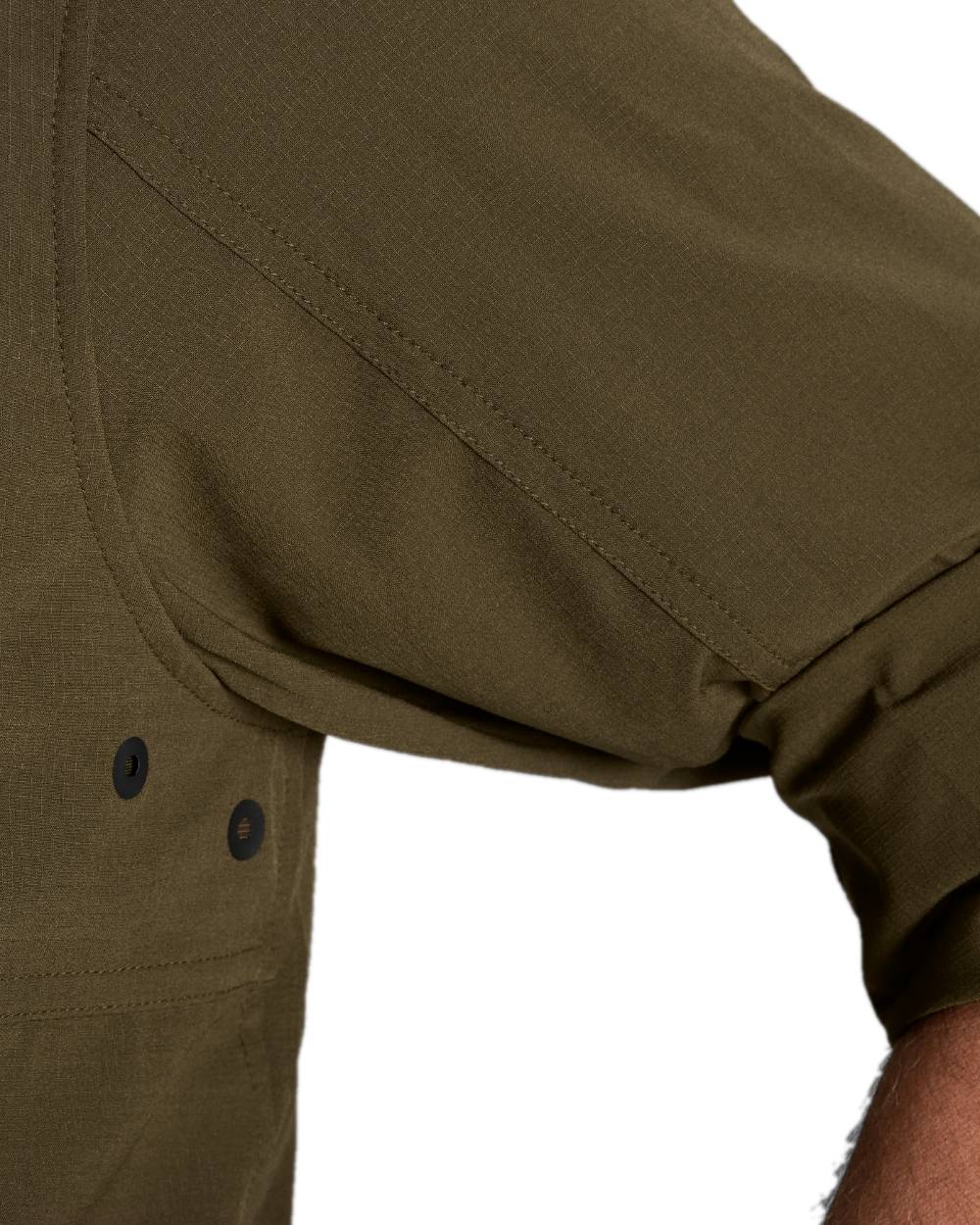 Willow Green Coloured Harkila Trail L/S Shirt on white background #colour_willow-green