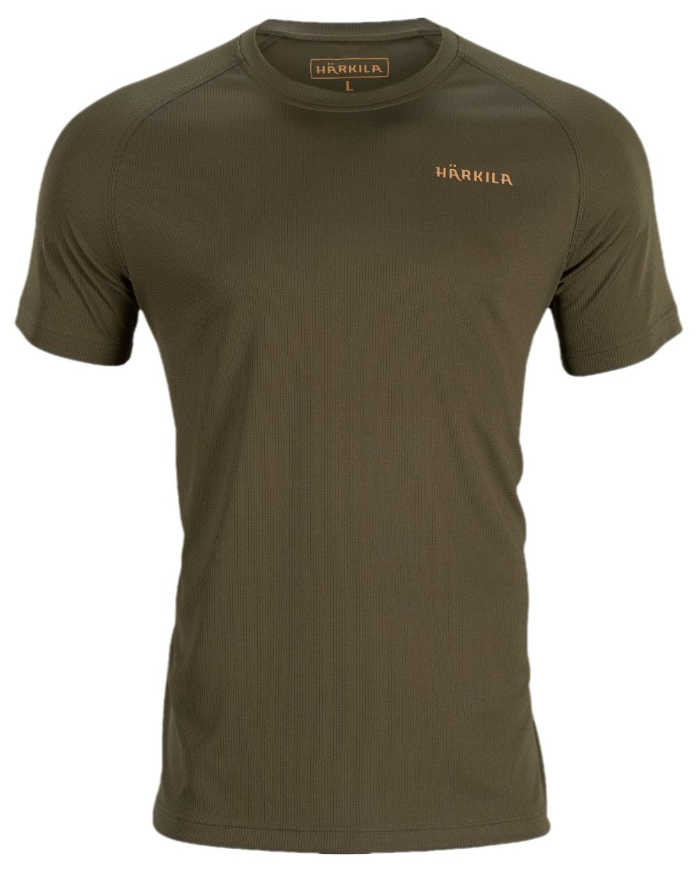 Willow Green Coloured Harkila Trail Short Sleeve T-Shirt on white background #colour_willow-green