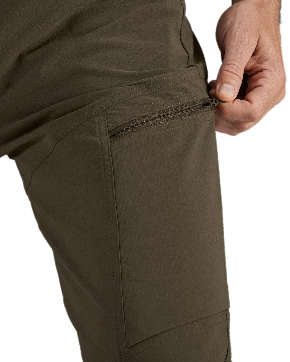 Willow Green Coloured Harkila Trail Trousers on white background #colour_willow-green